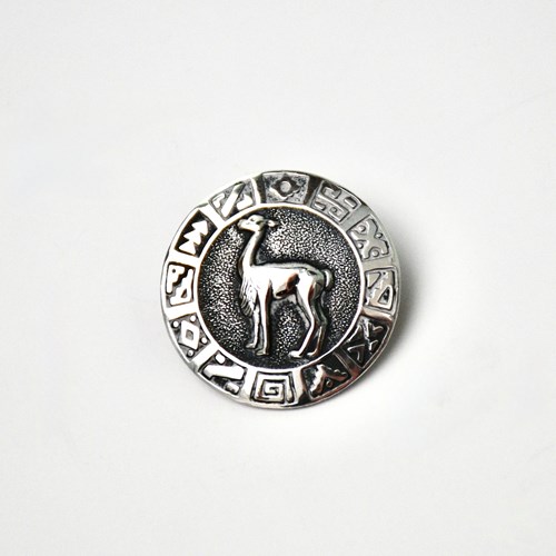 Silver Peruvian Llama/Alpaca Pin Badged Marked .950 Cirlo