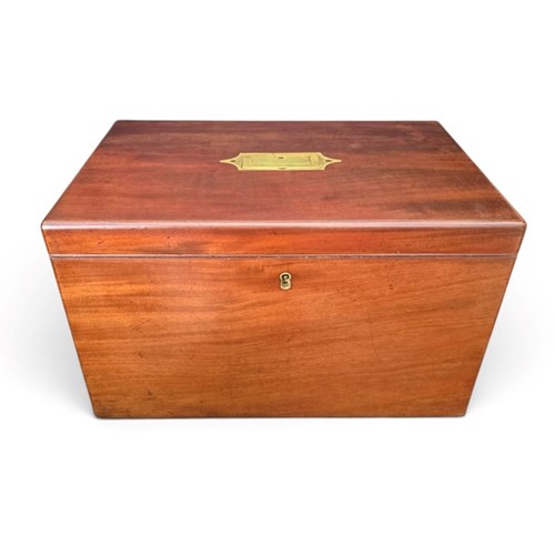 Antique Mahogany Campaign Box Late 1800'S, Victorian