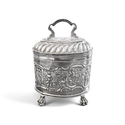 Antique Silver .925 Tea Caddy Hallmarks For Hanau Germany W/Chester Import Marks