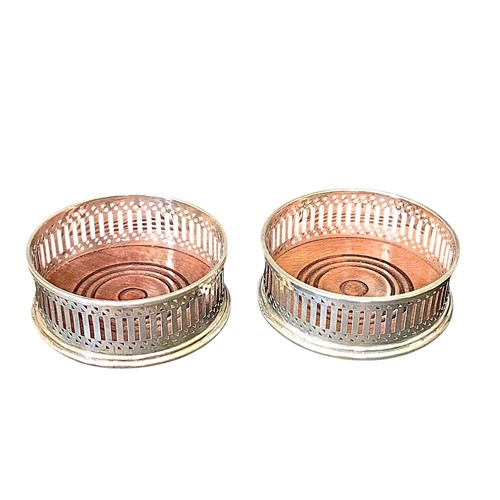 Sterling Silver Wine Coasters Pair – London 1991 By M C Hersey & Son Ltd