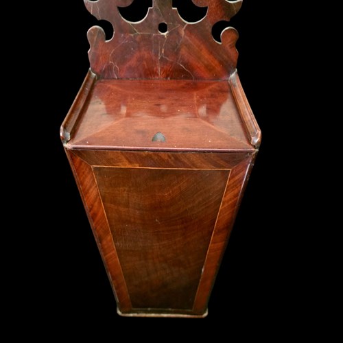 Victorian Mahogany Wall-Mounted Tea Or Spice Chest With Sliding Lid Circa 1860