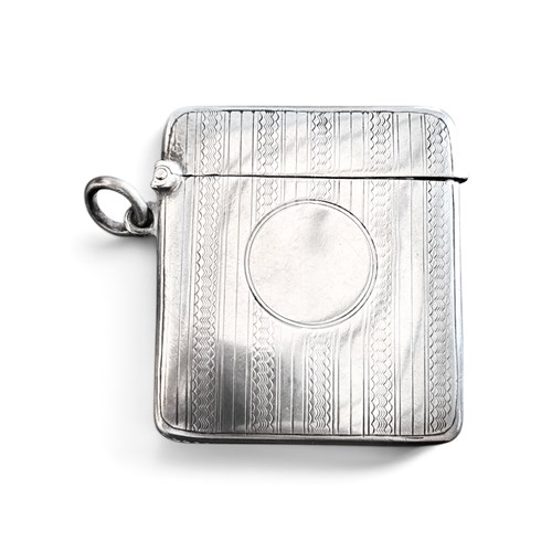 Antique Sterling Silver Vesta Case 1914 By William Henry Sparrow - Birmingham