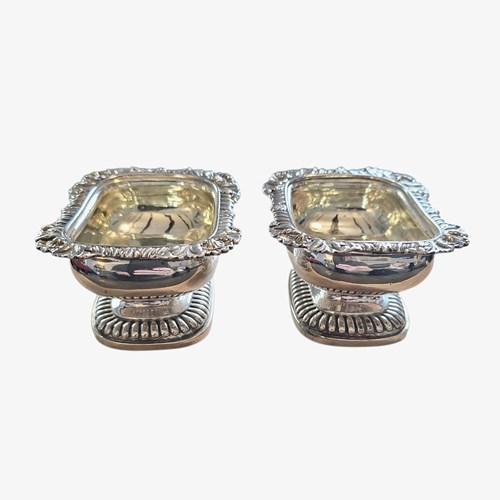 Antique Silver Table Salts 1820 By Rebecca Emes & Edward Barnard I - London