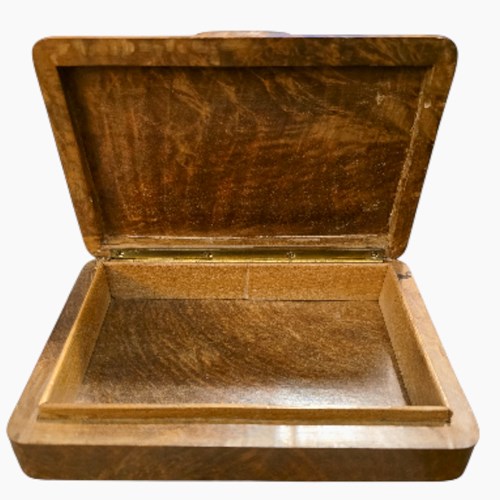 Hand Carved Walnut Box - Solid Walnut - Great Gift!