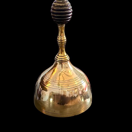 1940S Brass Counter Bell With Ebony Handle – Vintage Desk Service Bell