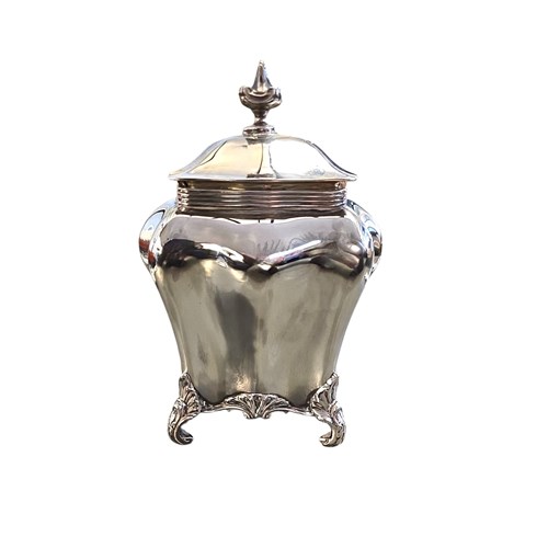 Antique Sterling Silver Tea Caddy Box - Shefflield 1903 By Lee & Henry Wigfull