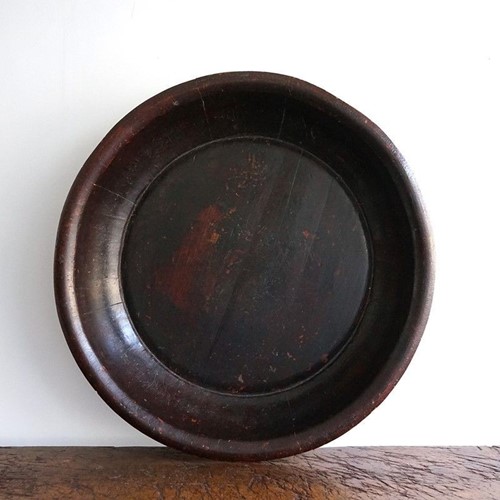 Enormous Antique Chinese Wooden Bowl, 19th Century