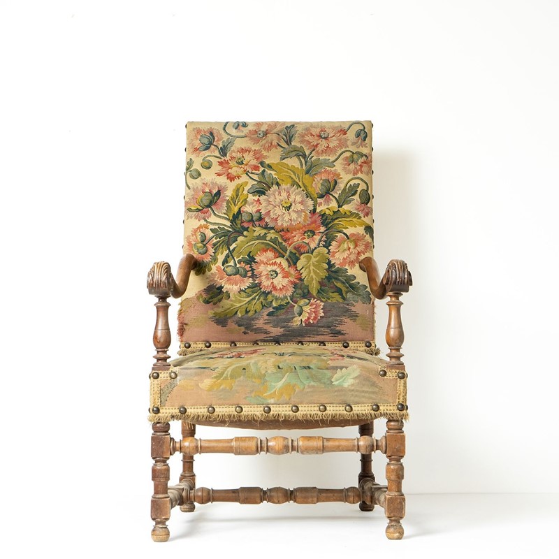 French Walnut Framed Armchair With Poppy Tapestry Upholstery, 19Th Century-rag-and-bone-1-dsc05359-main-638125858153416817.jpeg