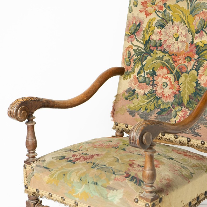 French Walnut Framed Armchair With Poppy Tapestry Upholstery, 19Th Century-rag-and-bone-10-dsc05375-main-638125858225759585.jpeg