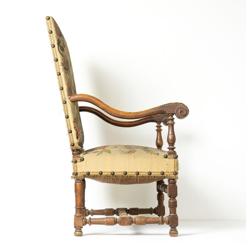 French Walnut Framed Armchair With Poppy Tapestry Upholstery, 19Th Century-rag-and-bone-6-dsc05364-main-638125858193728688.jpeg
