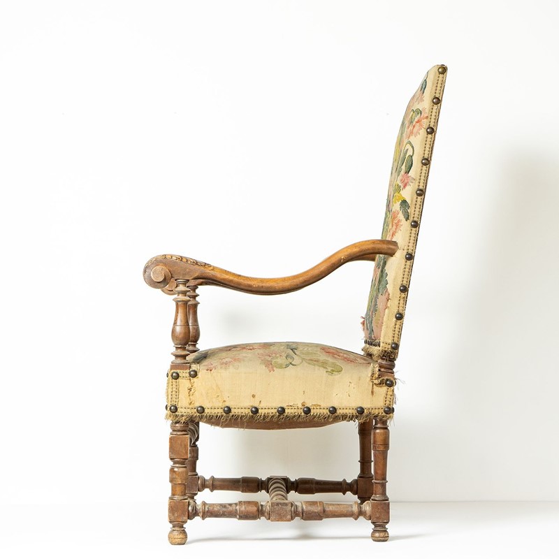 French Walnut Framed Armchair With Poppy Tapestry Upholstery, 19Th Century-rag-and-bone-9-dsc05371-main-638125858218416478.jpeg