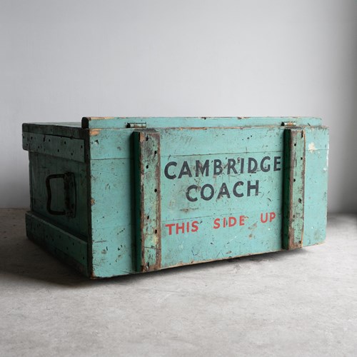 Vintage Cambridge University Rowing Team Ice Box Drinks Cooler Crate, 1920S