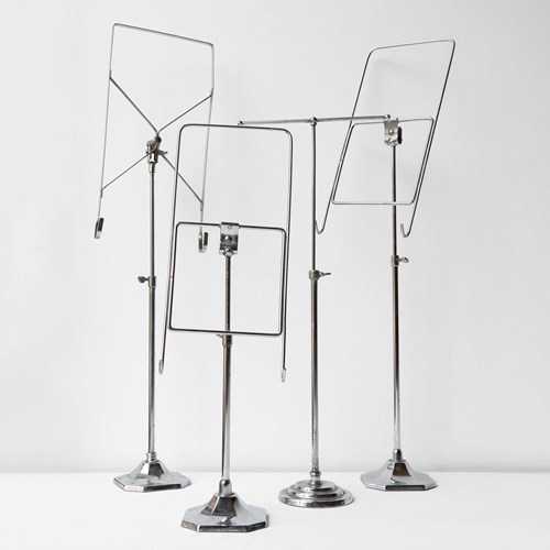 Collection Of Vintage Art Deco Chrome Shop Fitting Display Stands C. 1930S