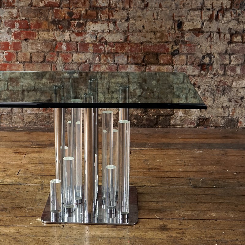 Vintage Lucite, Glass And Chrome Skyscraper Dining Table By Charles Hollis Jones-rag-and-bone-dsc02642-main-637493624509506415.JPG