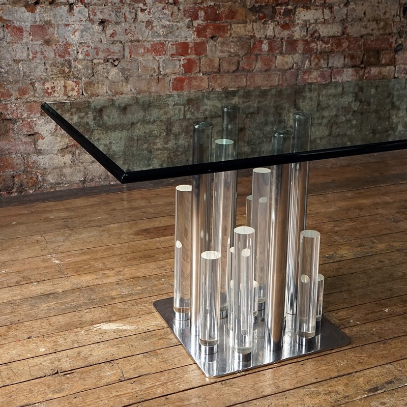 Vintage Lucite, Glass And Chrome Skyscraper Dining Table By Charles Hollis Jones-rag-and-bone-dsc02650-main-637493624526694046.JPG