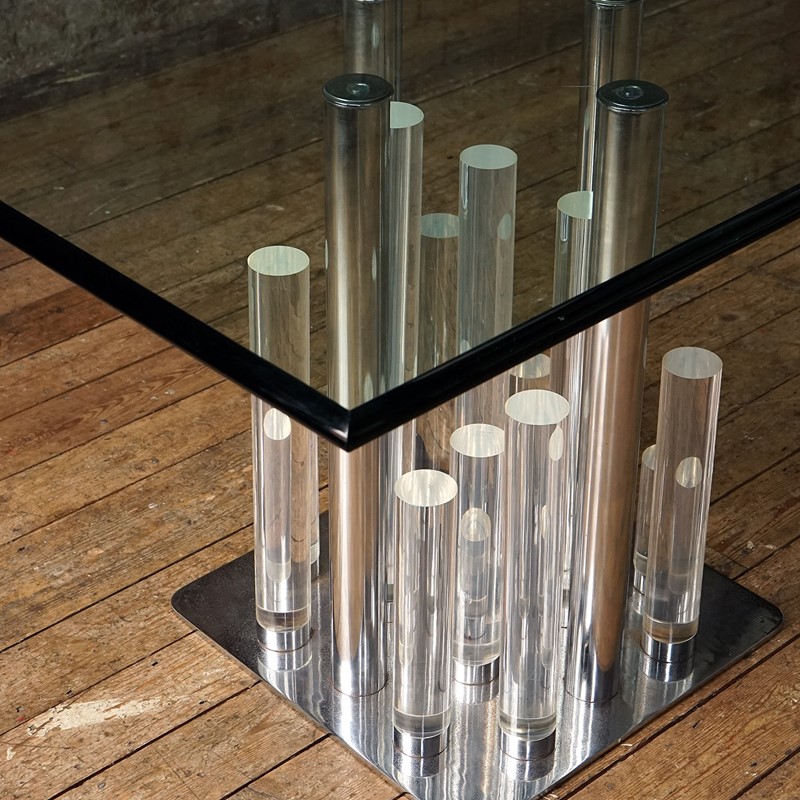 Vintage Lucite, Glass And Chrome Skyscraper Dining Table By Charles Hollis Jones-rag-and-bone-dsc02653-main-637493624535600343.JPG