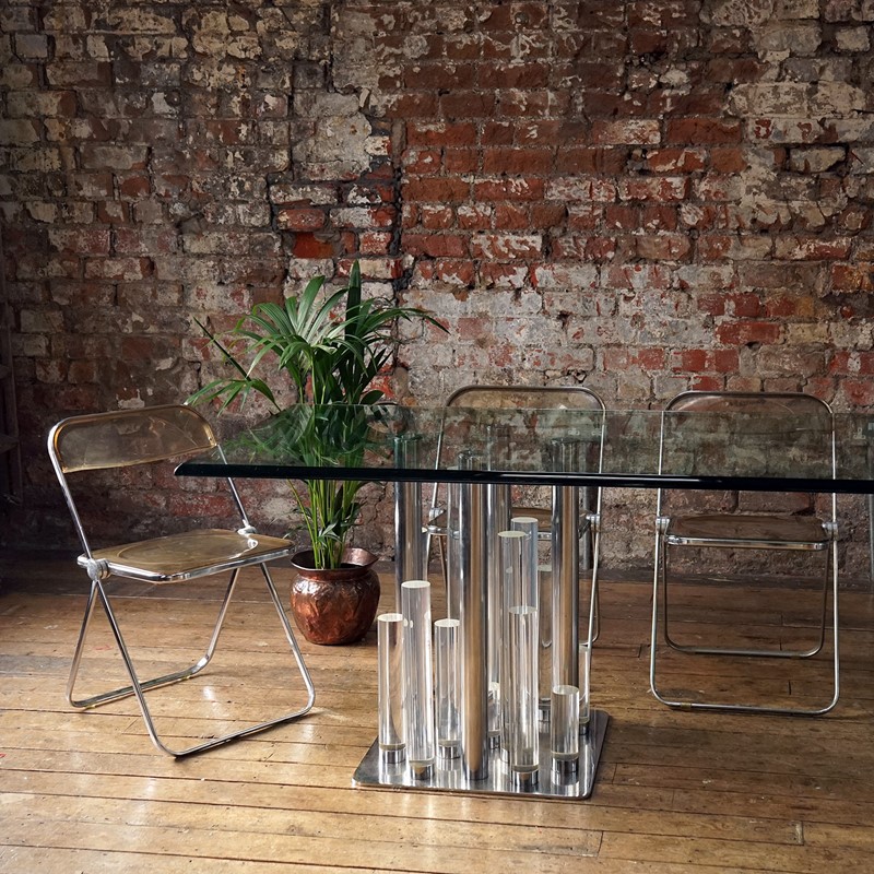 Vintage Lucite, Glass And Chrome Skyscraper Dining Table By Charles Hollis Jones-rag-and-bone-dsc02707-main-637493624612163652.JPG