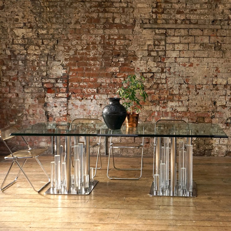Vintage Lucite, Glass And Chrome Skyscraper Dining Table By Charles Hollis Jones-rag-and-bone-dsc02710-main-637493624621225642.JPG