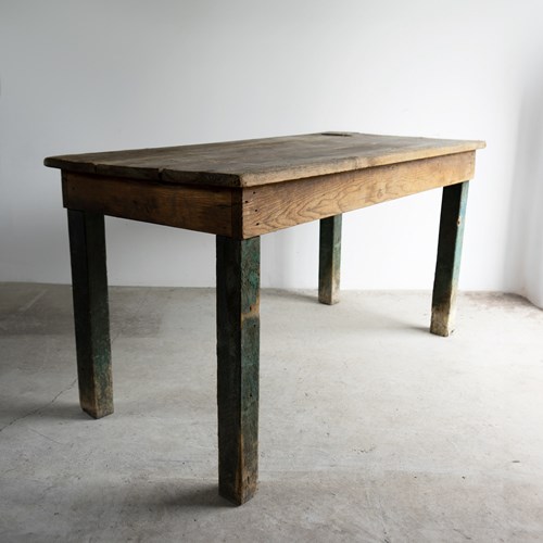 Antique Weathered Pine Mill Table/Dining Table, Northern British, 19Th Century