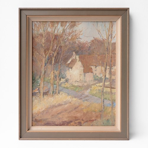 Vintage Cotswold Landscape, 'Petty France' By Roy Hewish, Original Oil Painting