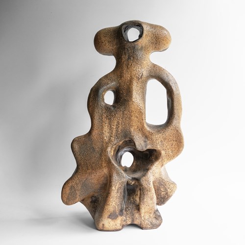 Large Vintage Brutalist Glazed Ceramic Sculpture, English, 1980S