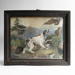 Antique Georgian Rural Dog Scene, O...