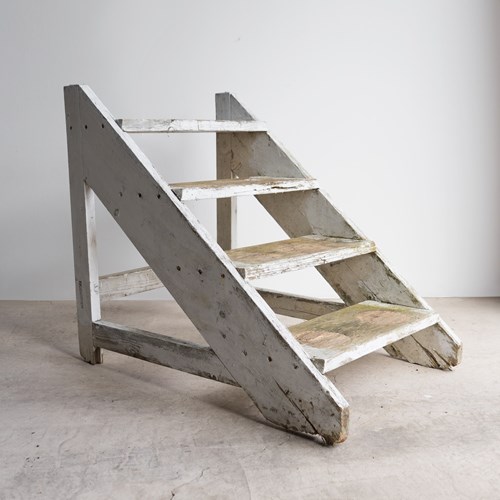 Set Of Antique Estate Made Painted Pine Country House Steps, English, 19Th C.