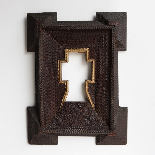 Antique Very Large Tramp Art Picture Frame, Late 19Th Century