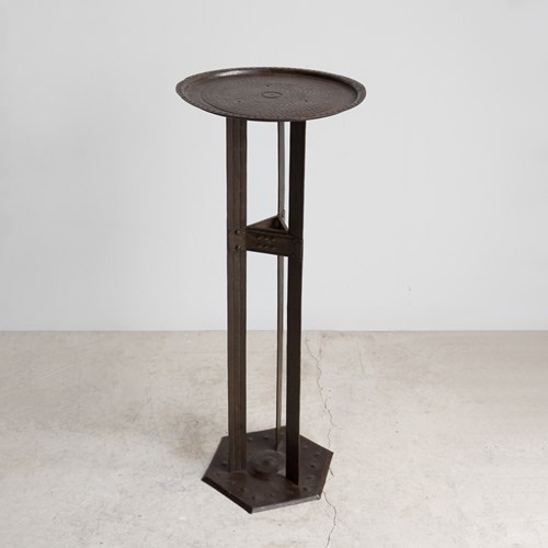Antique Secessionist Arts And Crafts Iron Side Table By Hugo Berger For Goberg