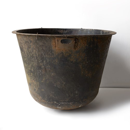 Large Antique Cast Iron Cauldron Pot Garden Planter, Late 19Th Century