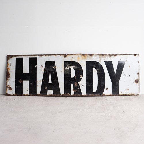 Antique Monochrome 'Hardy' Enamel Shop/Advertising Sign, Early 20Th Century
