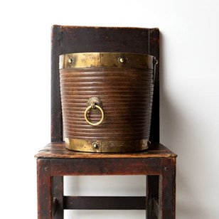 Antique South Indian Teak And Brass...