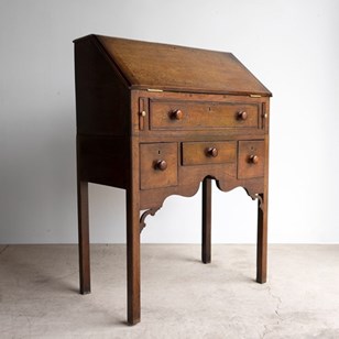Antique Georgian Oak Bureau, Writin...