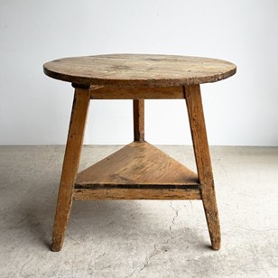 Antique Pine Cricket Table With She...