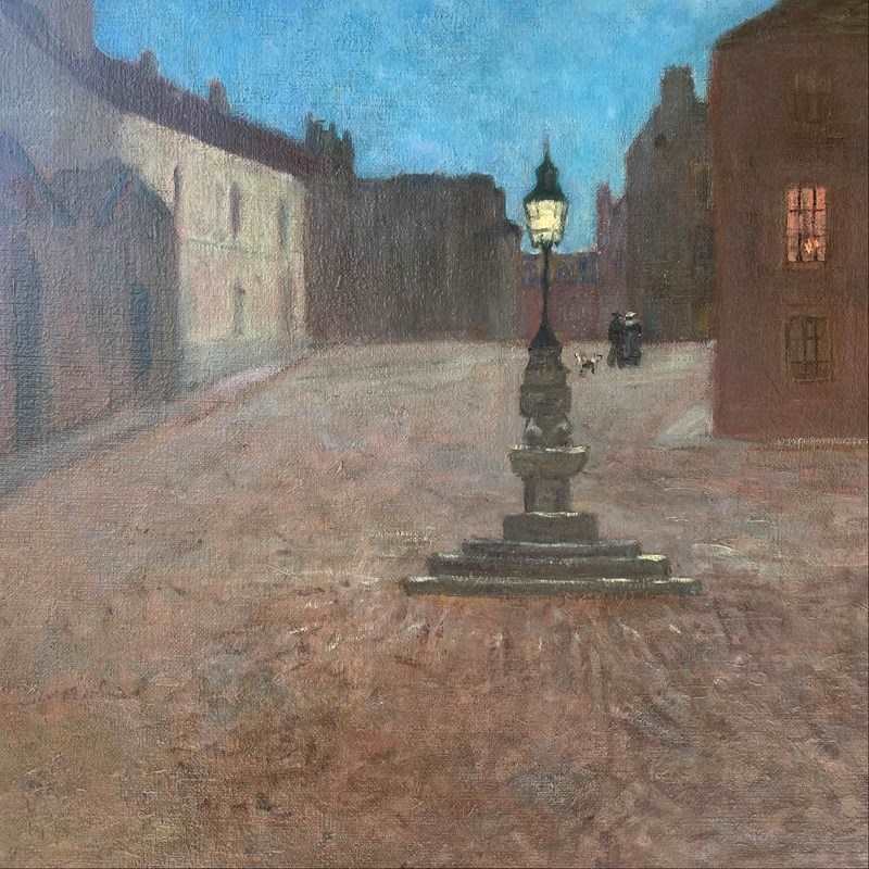 Antique Original Oil Depicting An Evening Street Scene By Winifred Roome-rag-and-bone-img-7803-main-638179462398612134.JPG
