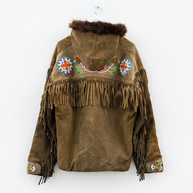 Vintage Ojibwe Beaded Tasseled Moose Skin Trapper Coat - 1950S Native American-rag-and-bone-jacket-back-hood-down-rtg-main-638193308486891171.JPG