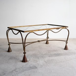 Vintage Italian Gilt Iron And Glass...
