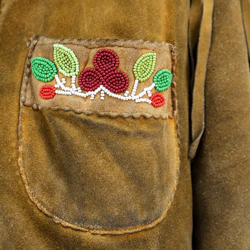 Vintage Ojibwe Beaded Tasseled Moose Skin Trapper Coat - 1950S Native American-rag-and-bone-pocket-left-cropped-main-638193306081046353.JPG
