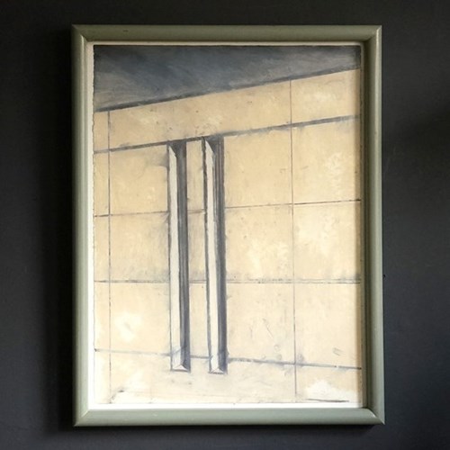 Vintage Original Abstract Painting Architectural Study By Richard Sladden