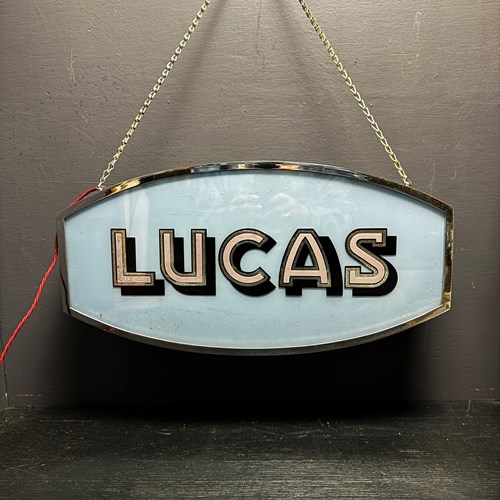 1940S Illuminated Lucas Car Parts Shop Advertising