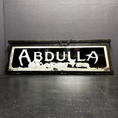 Early 1900S Abdulla Cigarettes Framed Vendors Glass Advertising