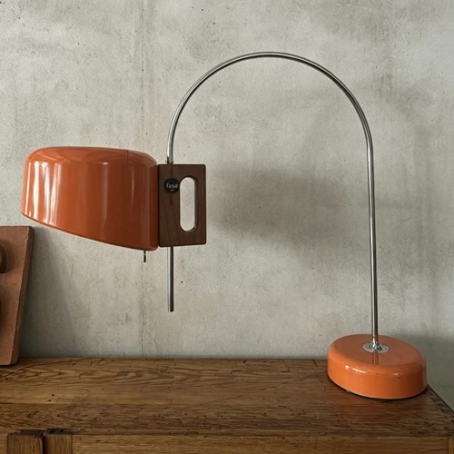 Rare Orange 1960S Fase Sauce Table Lamp By Tomas Diaz Magro Spain