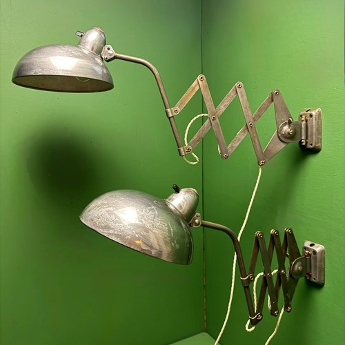1950S Industrial Scissor Lamps By Helo Leuchten