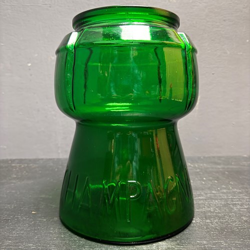 Italian Pressed Glass Cork Shaped Champagne Ice Bucket Circa 1970S