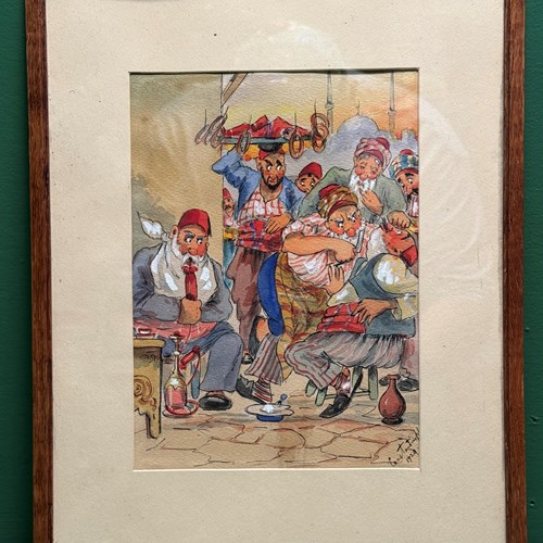 Framed Watercolour Attributed To Karelin Mitrich 1920