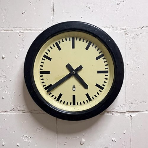 Large 1960'S East German Industrial Factory Clocks By GW