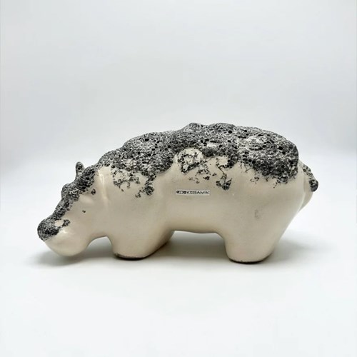 Otto Keramik Ceramic Hippopotamus West German Pottery Fat Lava