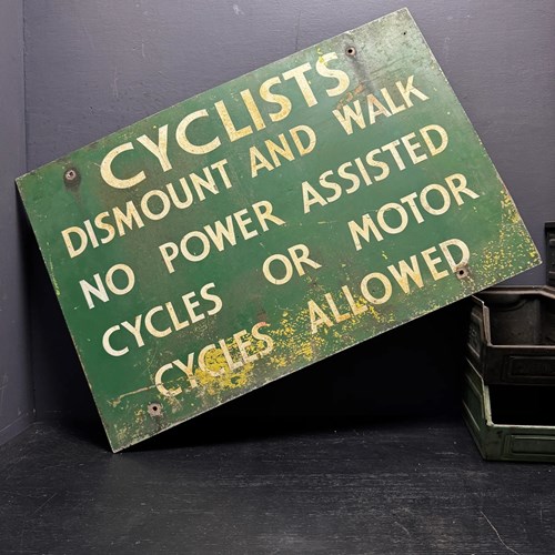 1950S Hand Painted Metal Sign