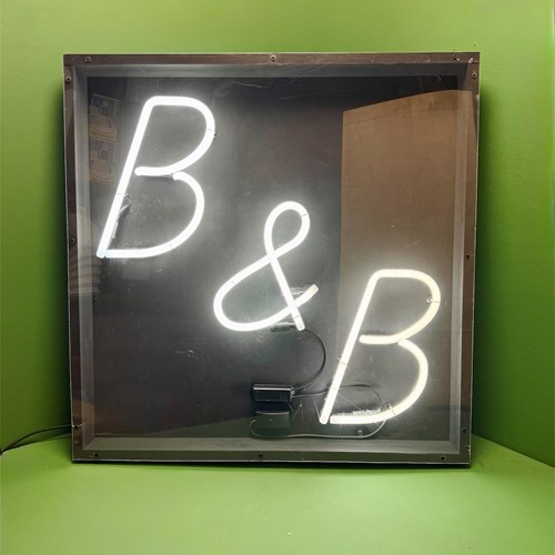 Large ‘ B&B ‘ Bed & Breakfast Neon Sign Circa 1980S