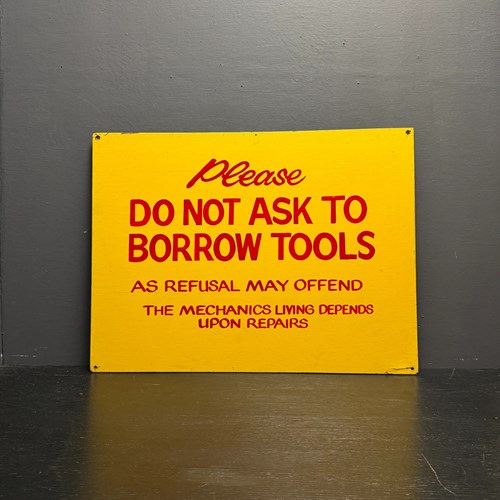 1950S Hand Painted Workshop Sign